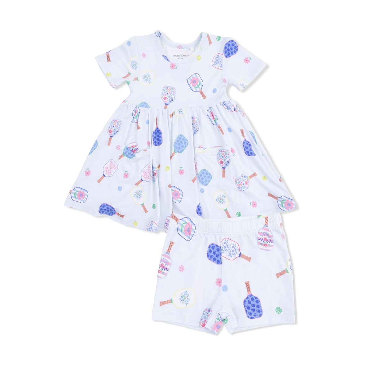Angel Dear Floral Pickleball - Twirly Dress with Cartwheel Short - 