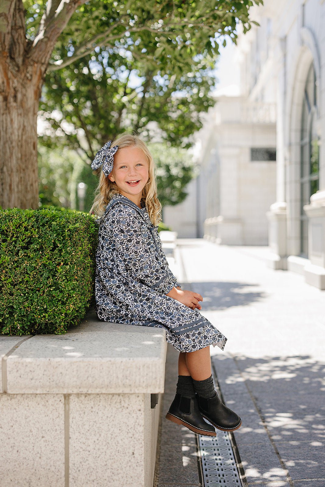 Mebie Baby Floral Sailor Dress - 