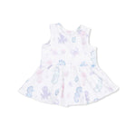 Angel Dear Floral Sea Creatures - Peplum Tank Top and Bike Short - 