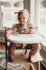 Three Little Tots Floral Silicone Bib with Crumb Catcher - 