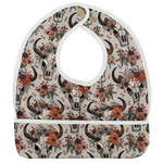 Texas Tushies Floral Skulls Embroidery Flip Bib With Pocket For Drool - 