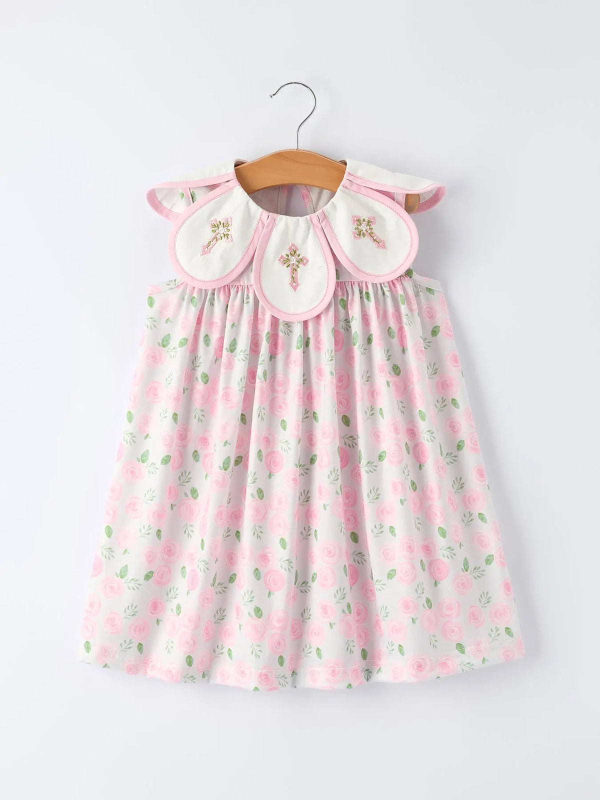Rylee Faith Floral Smocked Peter Pan Collar Toddler Dress Rylee Faith Designs 