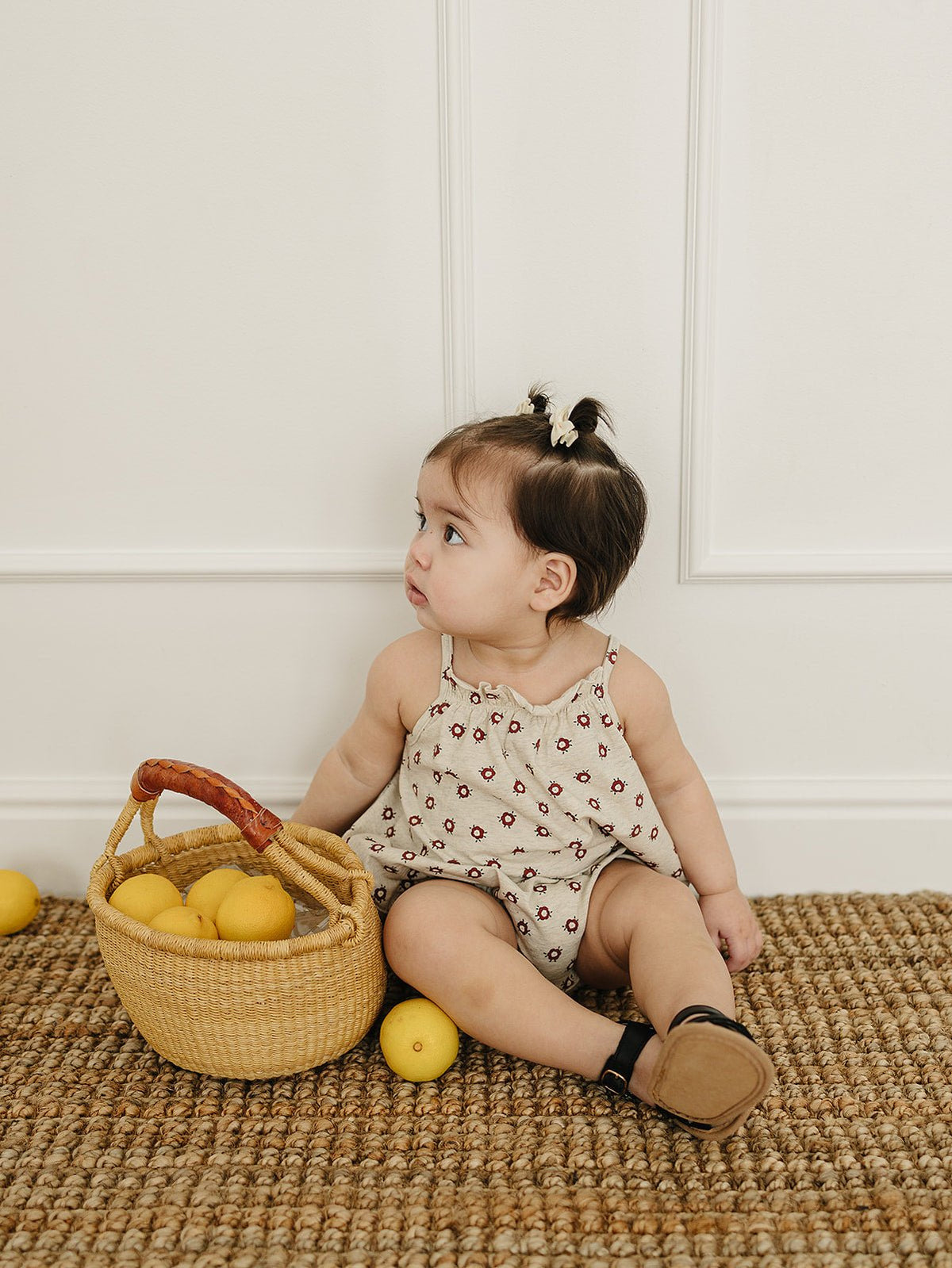 Mebie Baby Floral Tank Bubble Romper For Baby Cotton Spandex Lightweight - 