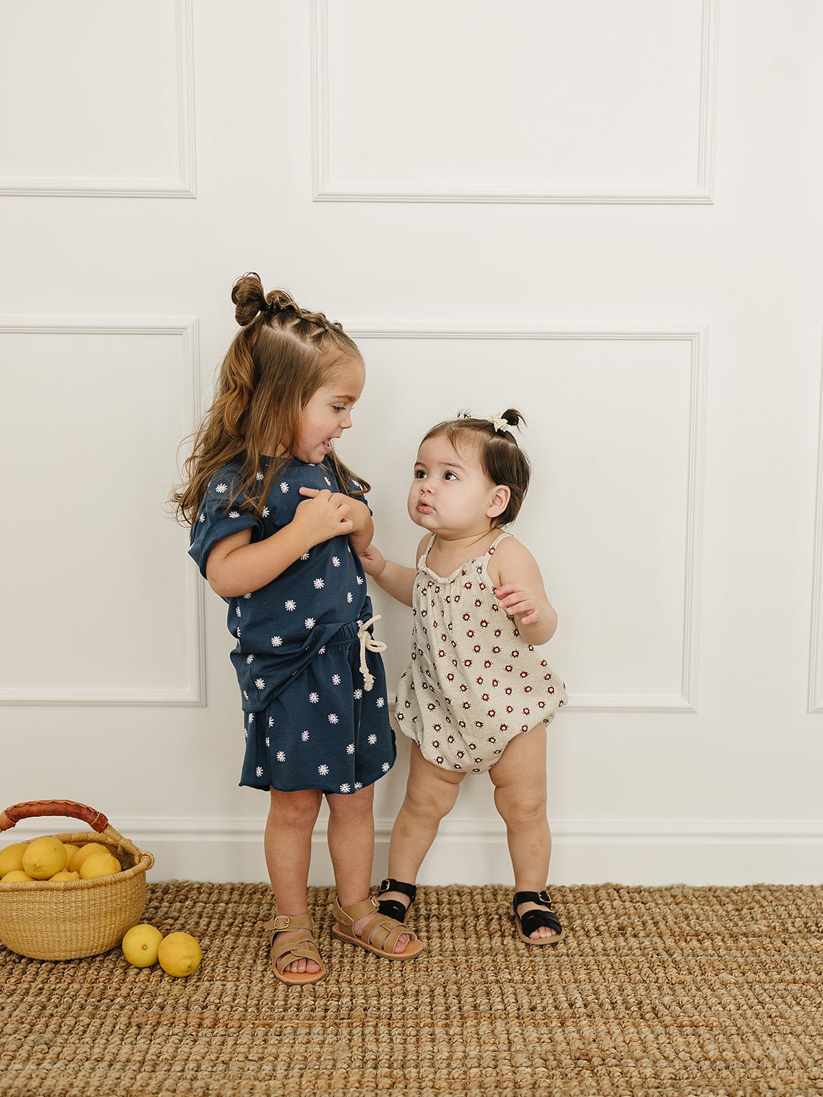 Mebie Baby Floral Tank Bubble Romper For Baby Cotton Spandex Lightweight - 