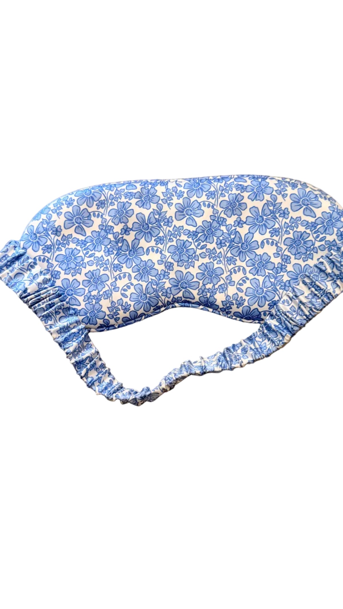 Silk Blue Bonnet Eye Mask | Luxury Floral Sleep Mask for Deep Rest & Skin Care by Rayn’s Tiny Stitches