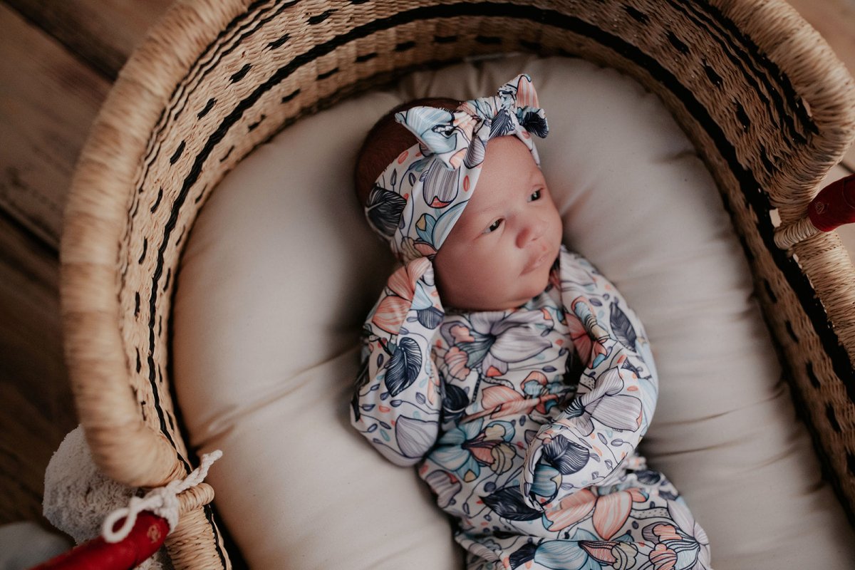 Three Little Tots Flower Bloom Knotted Headband Bow - 