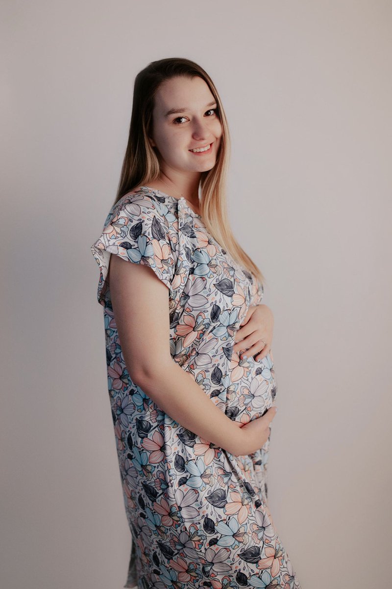 Three Little Tots Flower Bloom Labor and Delivery Nursing Hospital Gown - 