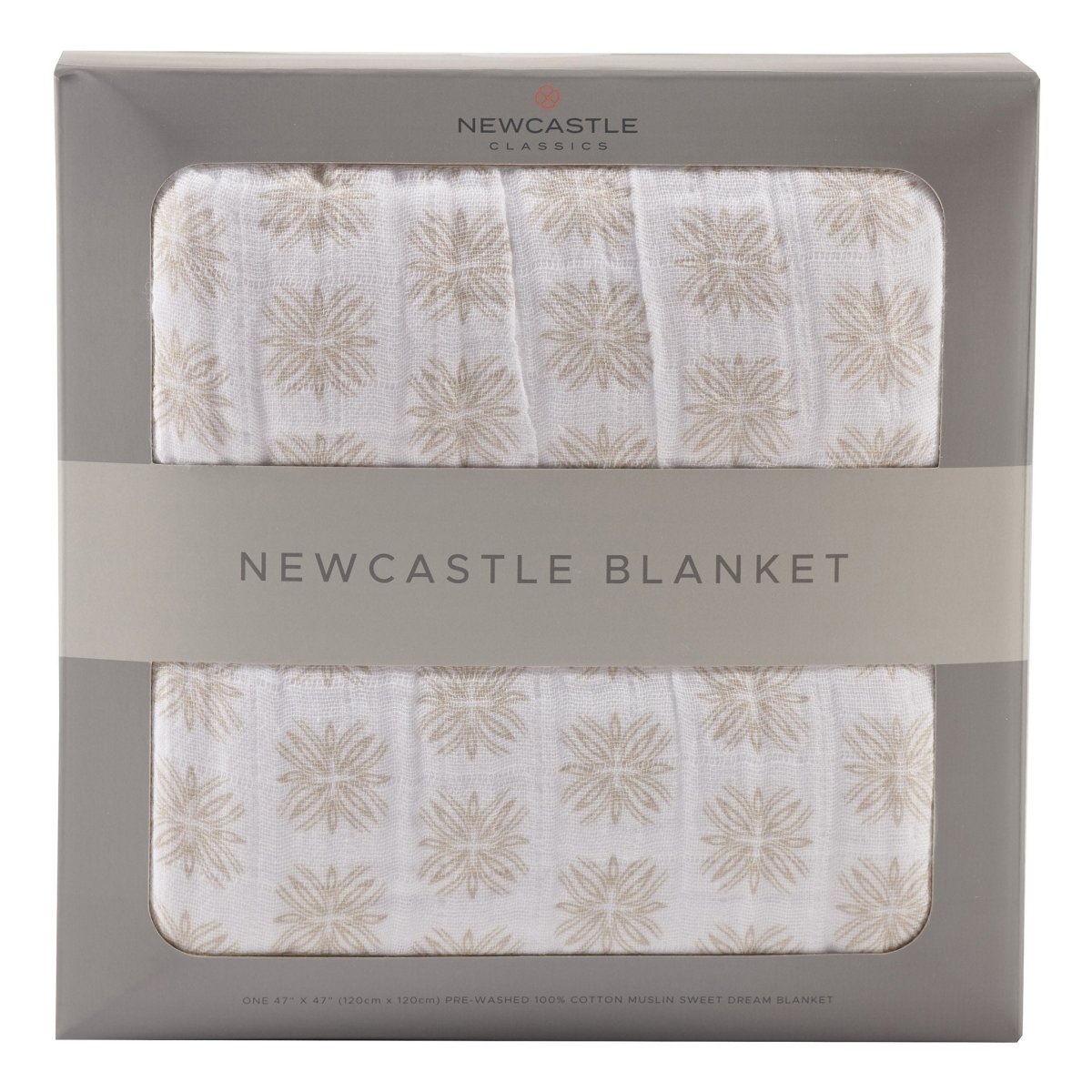 Newcastle Classics Flower Child Cotton Muslin Blanket with Four Layers for Cozy Kids - 