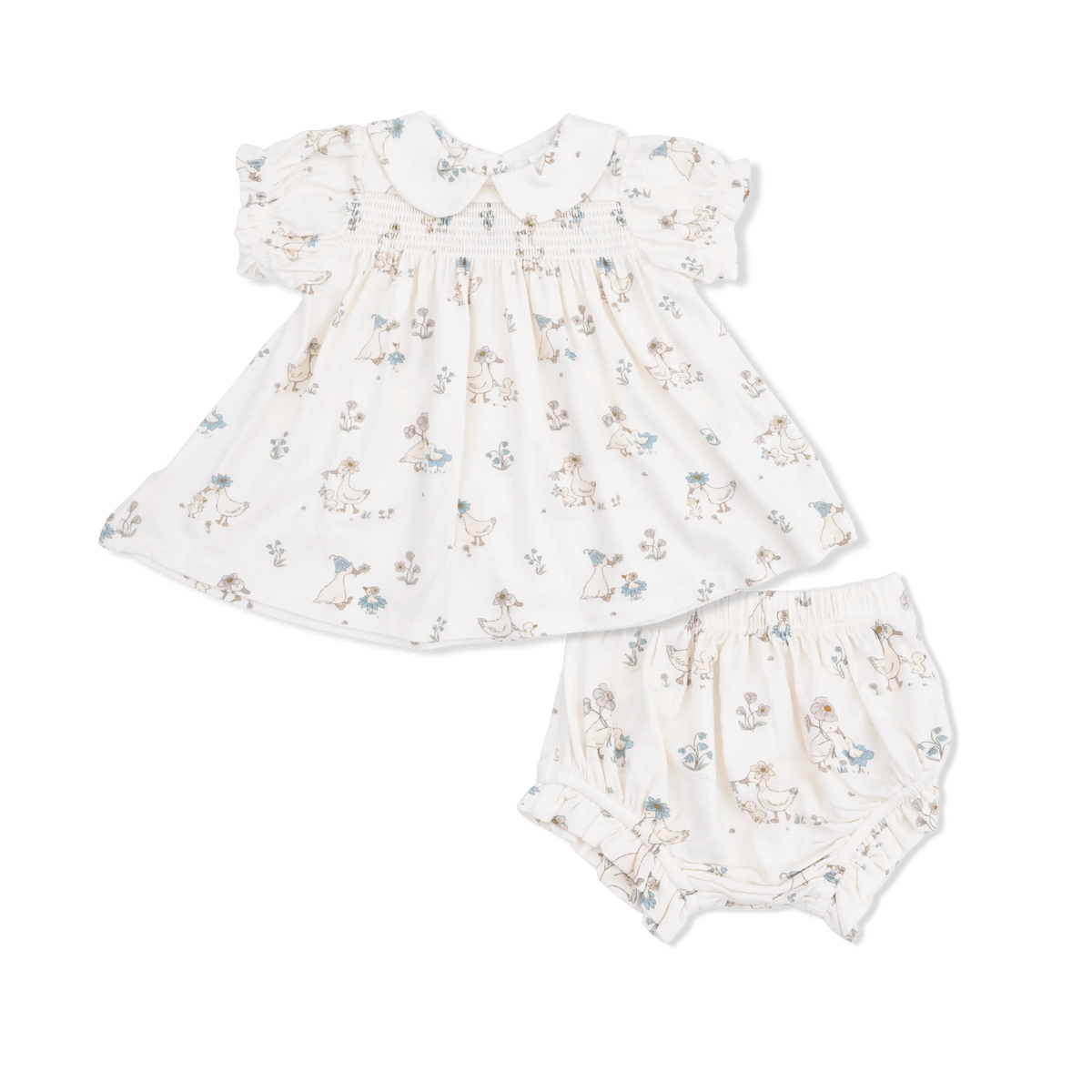 Angel Dear Flower Ducklings - Smocked Dress Set - 