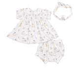 Angel Dear Flower Ducklings - Smocked Dress Set with Headband - 