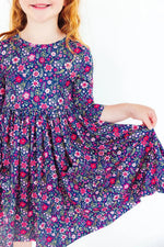 Mila & Rose ® Flower Farm 3/4 Sleeve Pocket Twirl Dress - 