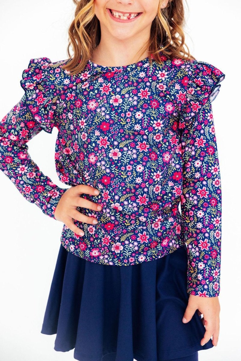 Mila & Rose ® Flower Farm L/S Ruffle Tee - 