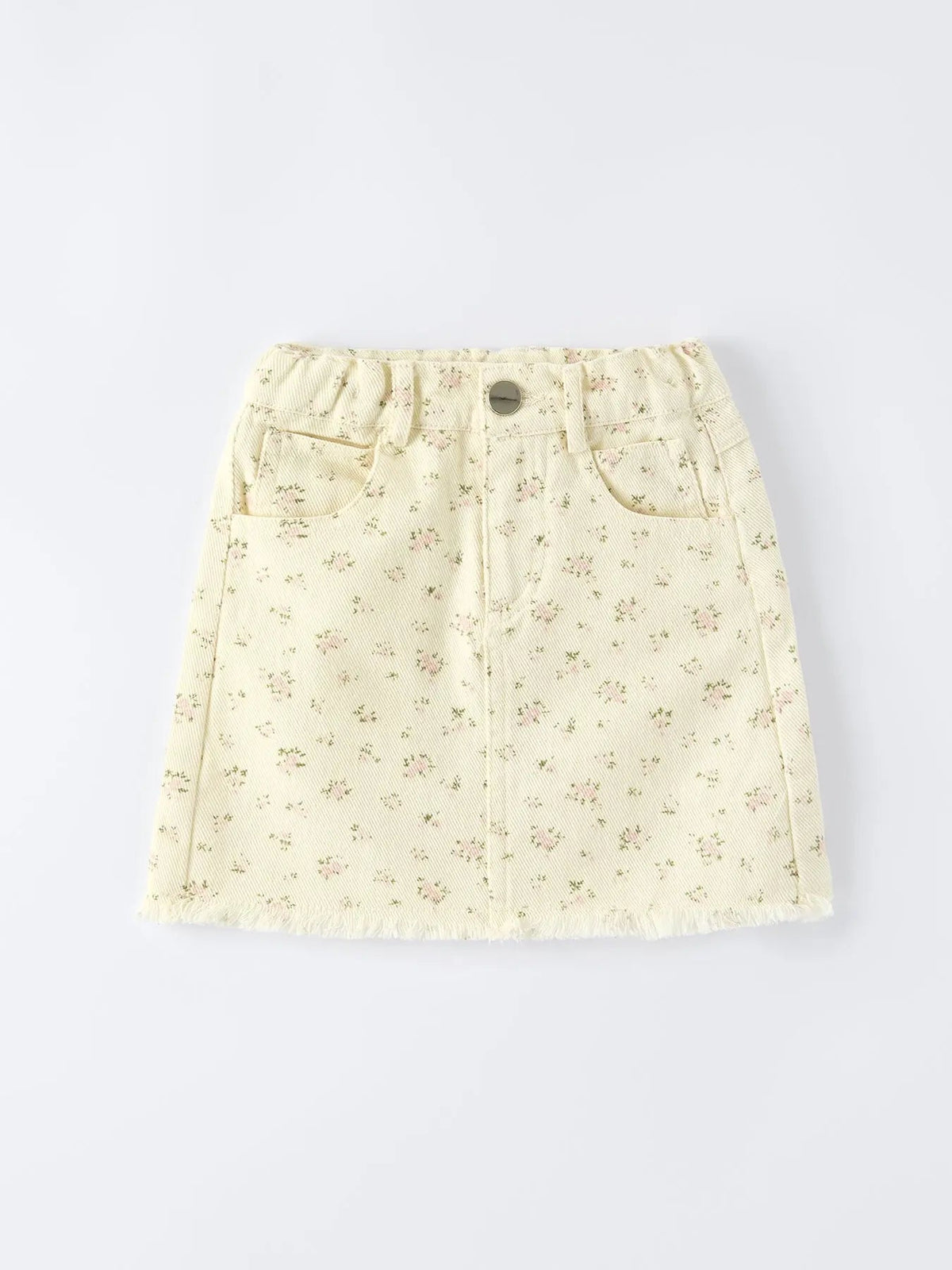 Rylee Faith Designs Flower Letter Girl Short Sleeve Top Denim Skirt Set - 