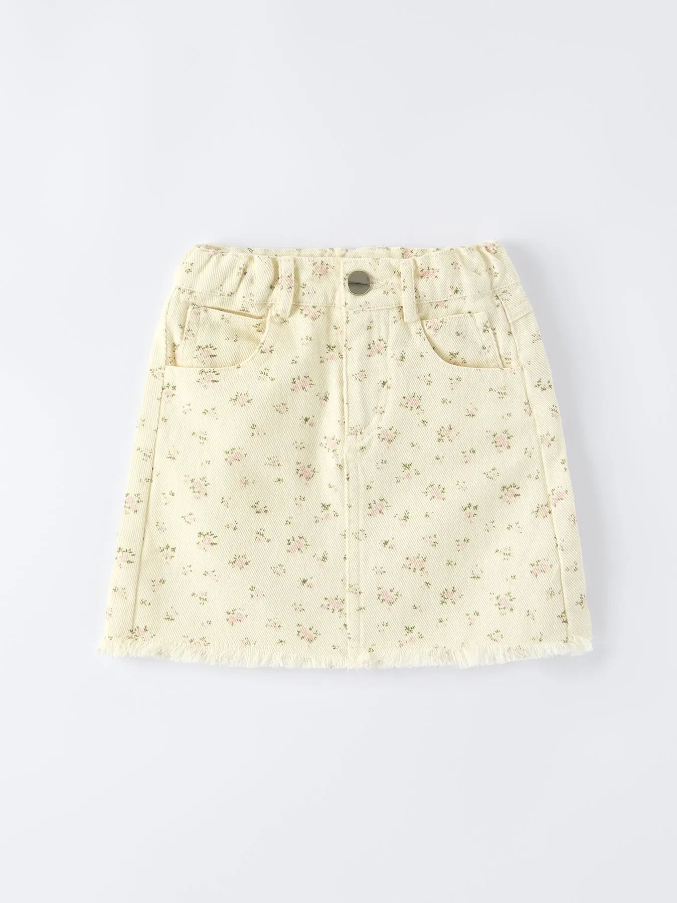 Rylee Faith Designs Flower Letter Girl Short Sleeve Top Denim Skirt Set - 