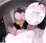 Three Little Tots Flower No Touching Baby Car Seat Sign Tag - 