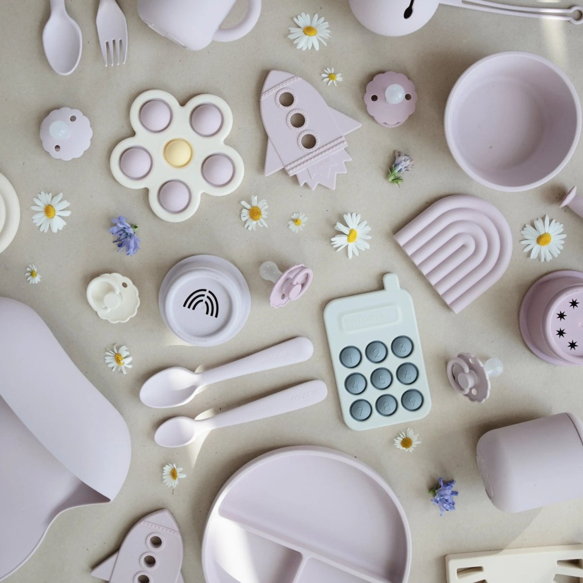 Mushie Flower Press Toy for Fine Motor Skills and Sensory Exploration - Everetts Place Boutique - 