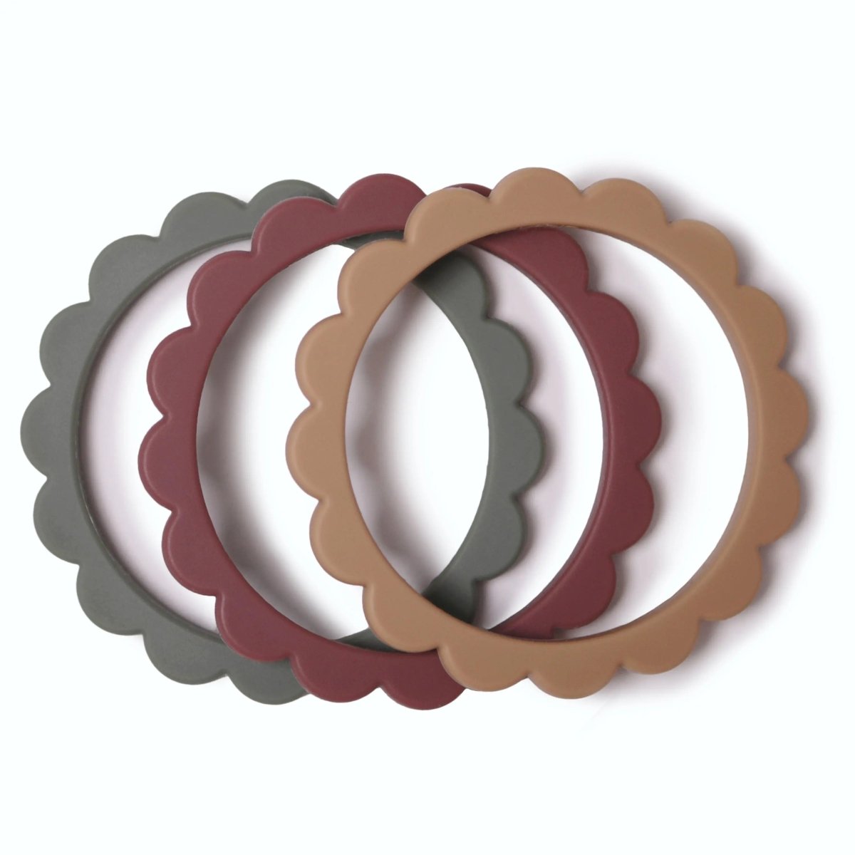 Mushie Flower Teether Bracelet for Babies - Non - Toxic Food Grade Silicone Soothing Grip - Everetts Place Boutique - 