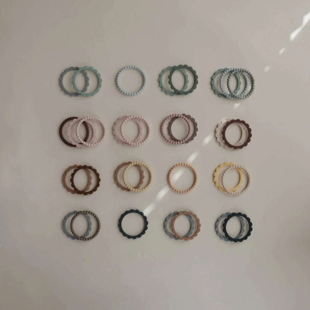 Mushie Flower Teether Bracelet for Babies - Non - Toxic Food Grade Silicone Soothing Grip - Everetts Place Boutique - 