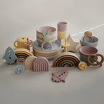 Mushie Flower Training Toothbrush for Kids - Soft Silicone Bristles for Gentle Cleaning and Gum Stimulation -