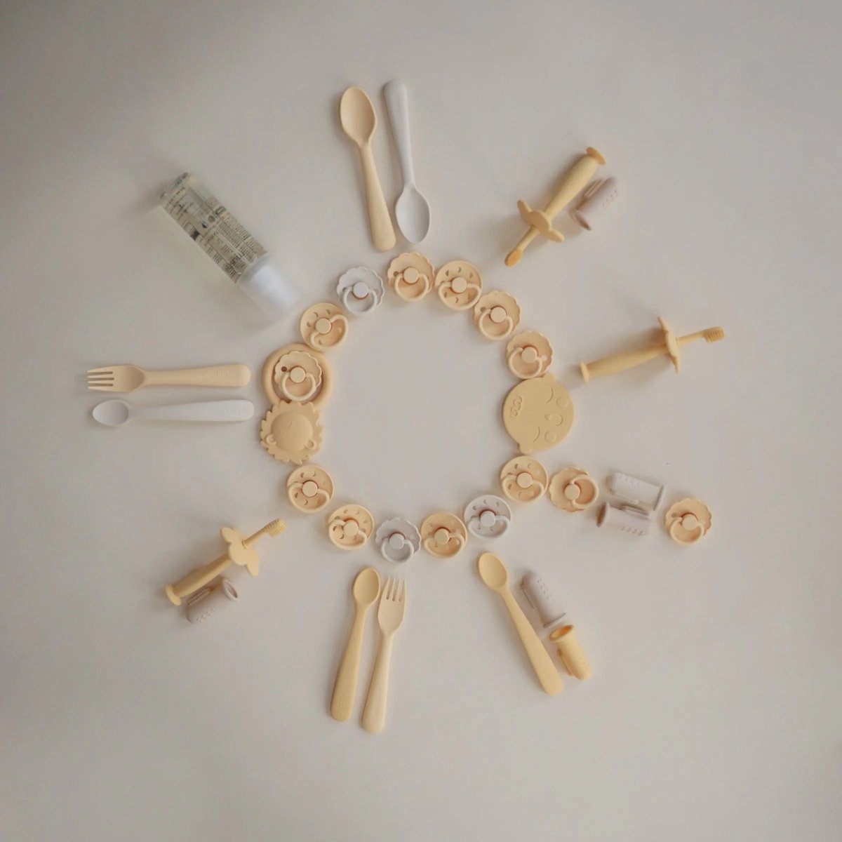 Mushie Flower Training Toothbrush for Kids - Soft Silicone Bristles for Gentle Cleaning and Gum Stimulation -