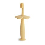 Mushie Flower Training Toothbrush for Kids - Soft Silicone Bristles for Gentle Cleaning and Gum Stimulation -