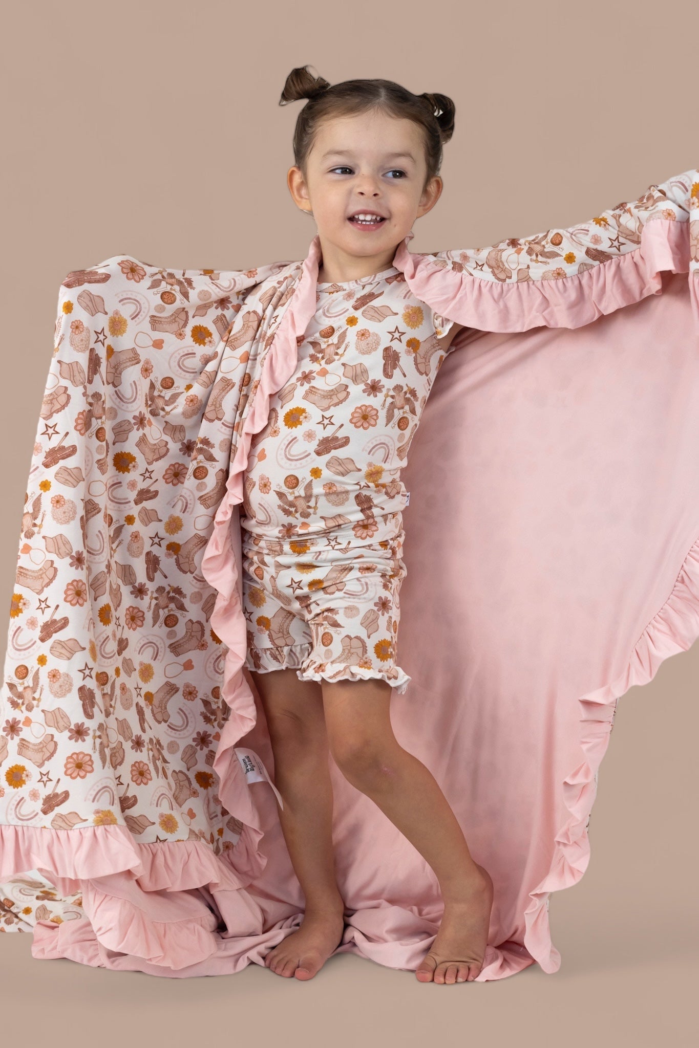 DREAM BIG LITTLE CO FLOWERS AND BOOTS DREAM RUFFLE SHORT SETEveretts Place