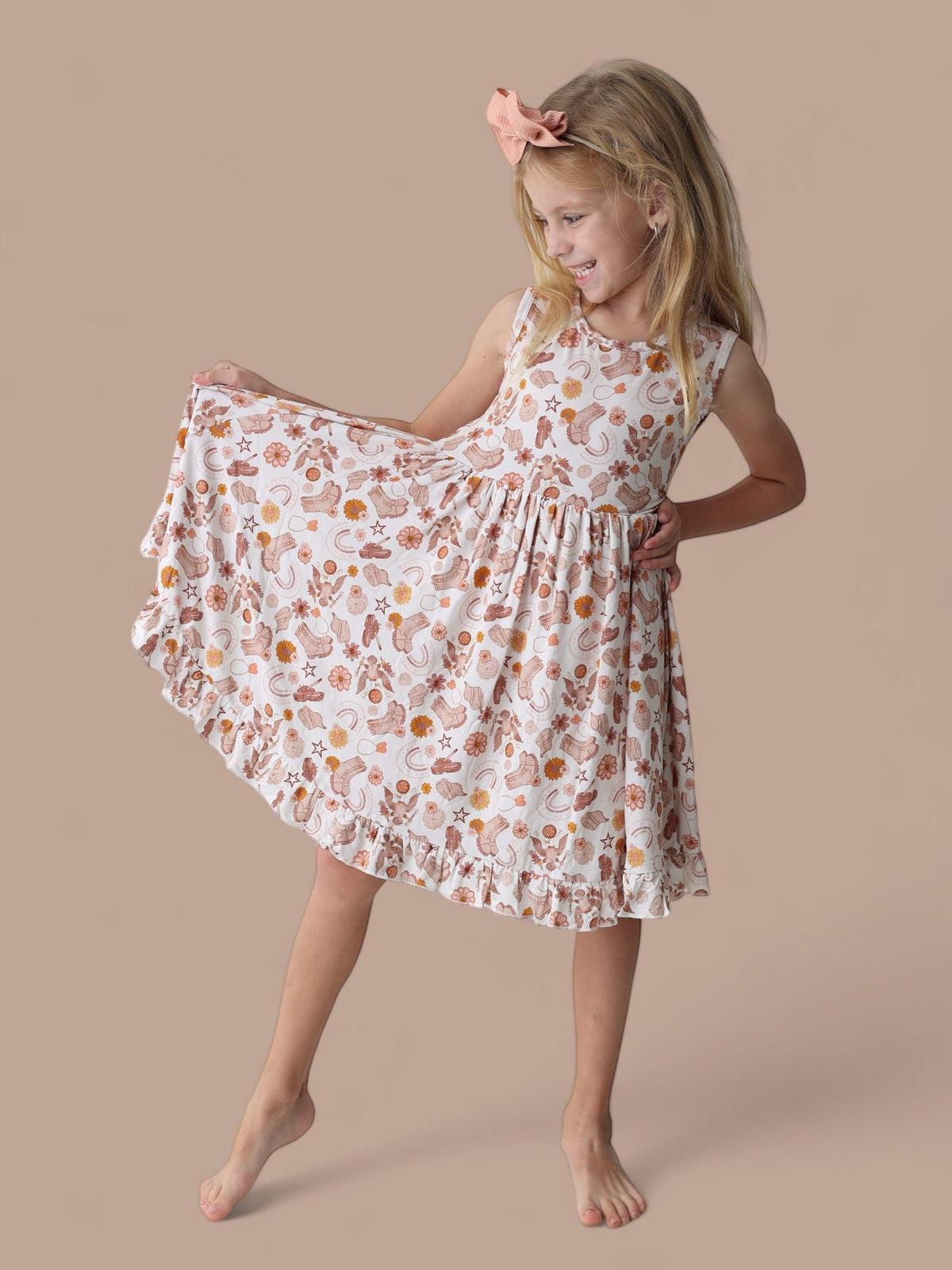 DREAM BIG LITTLE CO FLOWERS AND BOOTS DREAM TANK RUFFLE DRESSEveretts Place