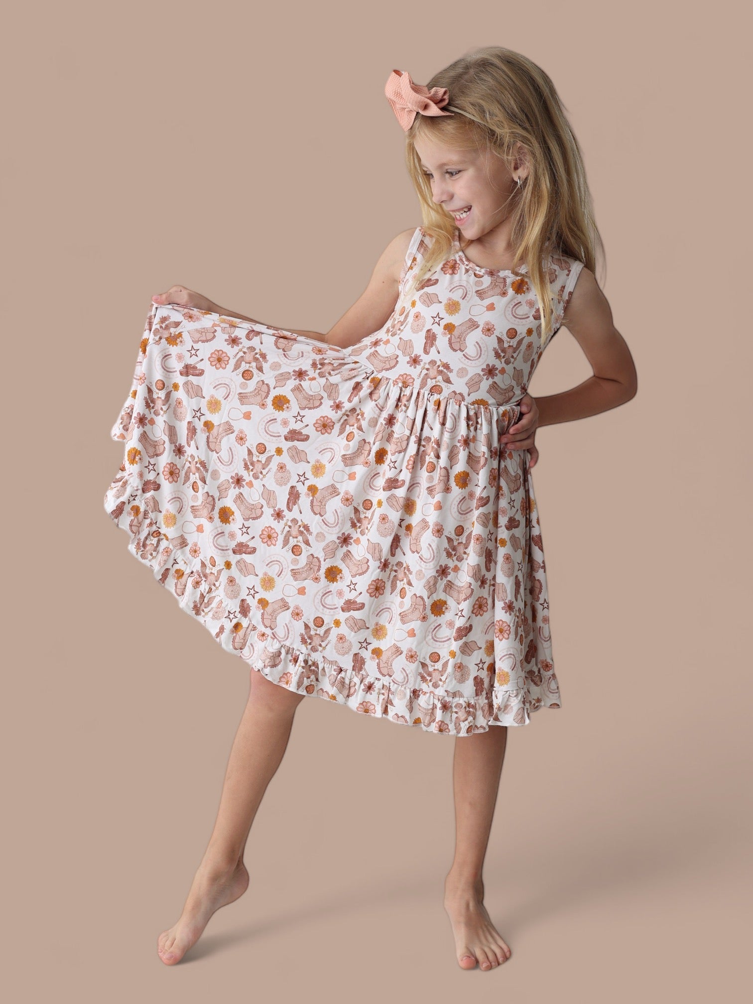 DREAM BIG LITTLE CO FLOWERS AND BOOTS DREAM TANK RUFFLE DRESSEveretts Place
