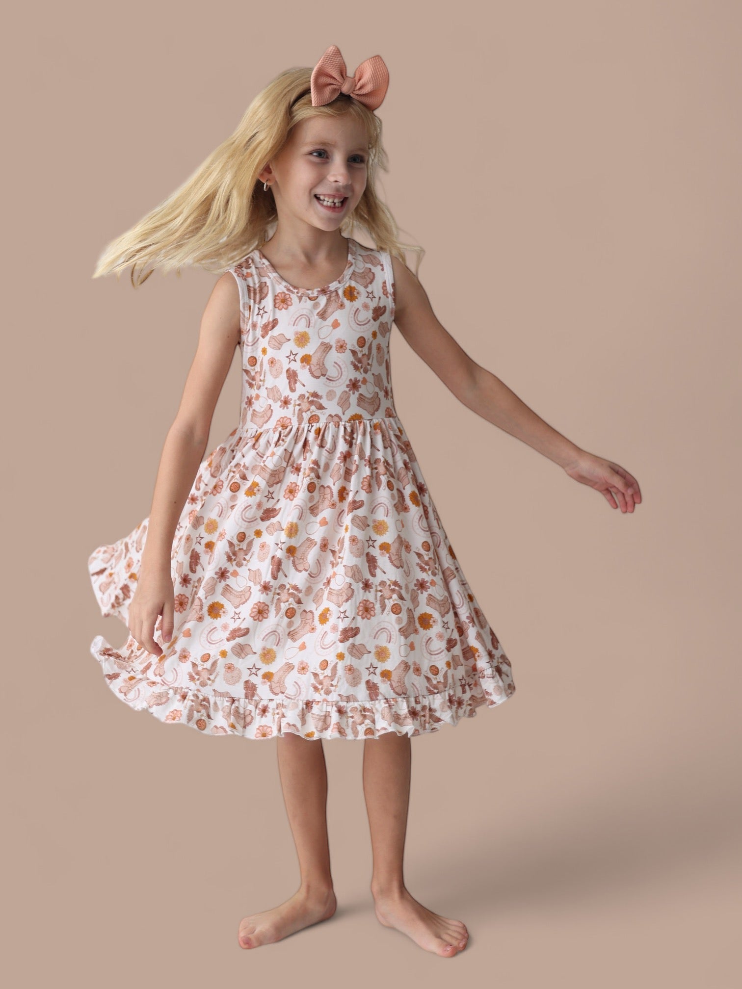 DREAM BIG LITTLE CO FLOWERS AND BOOTS DREAM TANK RUFFLE DRESSEveretts Place