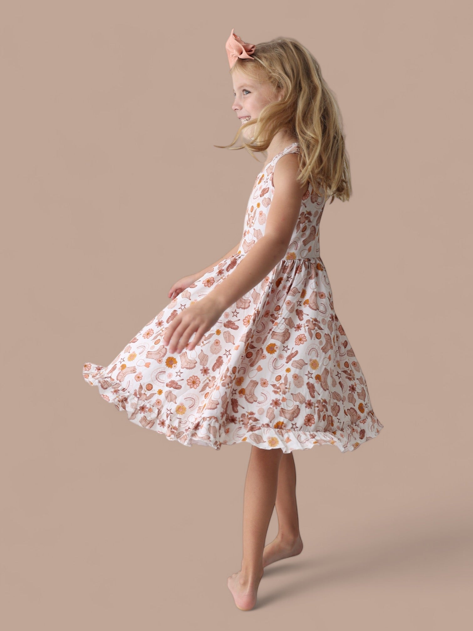 DREAM BIG LITTLE CO FLOWERS AND BOOTS DREAM TANK RUFFLE DRESSEveretts Place