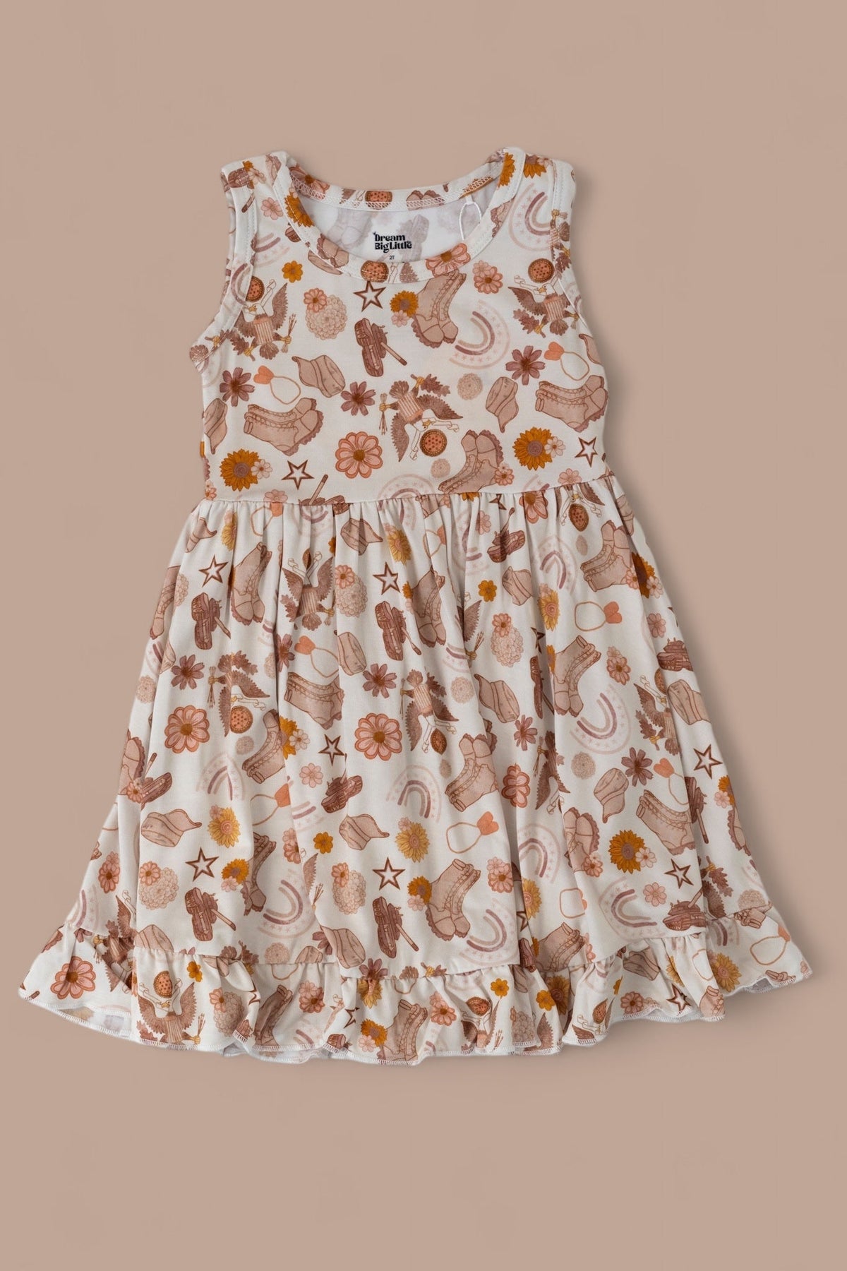 DREAM BIG LITTLE CO FLOWERS AND BOOTS DREAM TANK RUFFLE DRESSEveretts Place