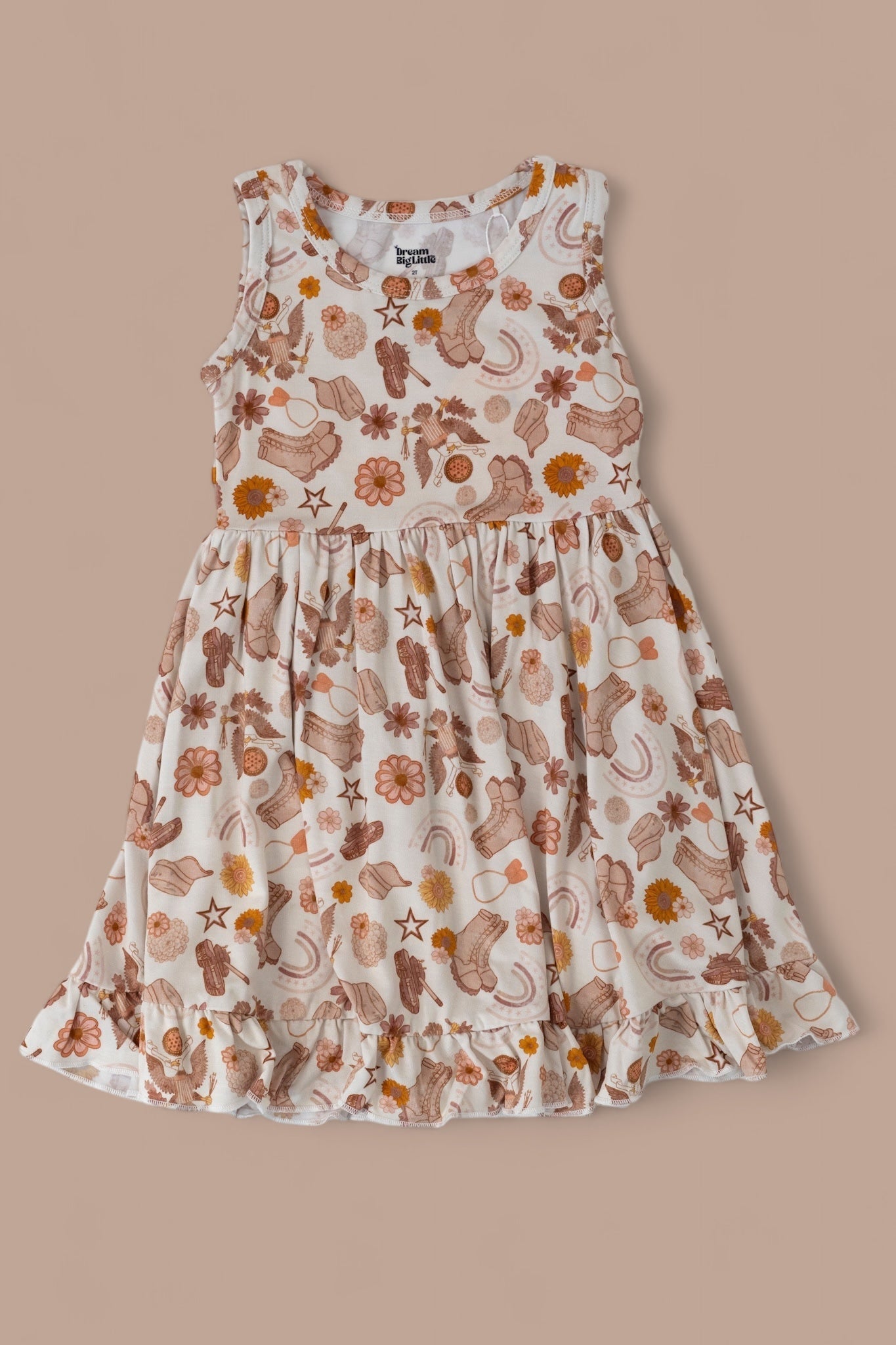 DREAM BIG LITTLE CO FLOWERS AND BOOTS DREAM TANK RUFFLE DRESSEveretts Place