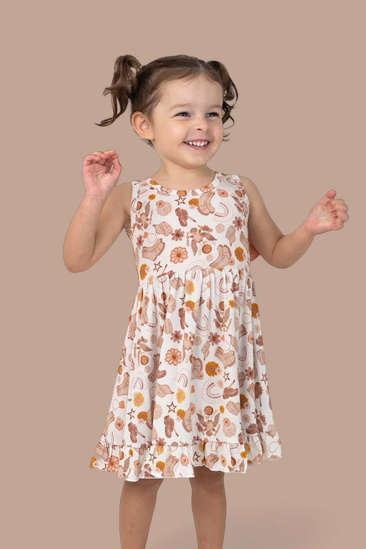 DREAM BIG LITTLE CO FLOWERS AND BOOTS DREAM TANK RUFFLE DRESSEveretts Place