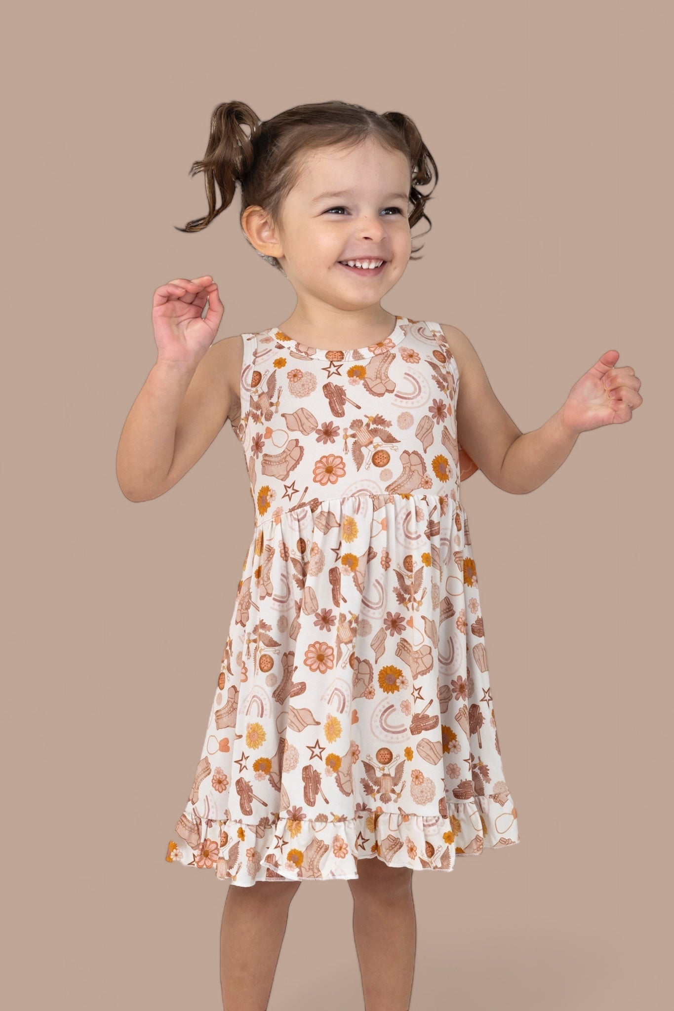 DREAM BIG LITTLE CO FLOWERS AND BOOTS DREAM TANK RUFFLE DRESSEveretts Place