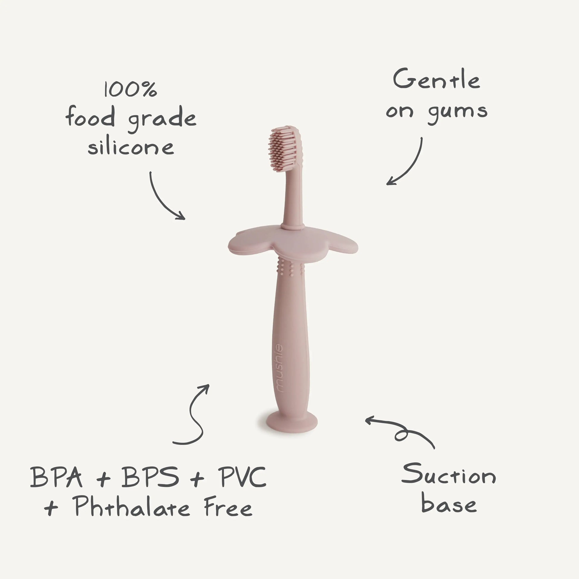 Flower Training Toothbrush for Kids - Soft Silicone Bristles for Gentle Cleaning and Gum Stimulation Mushie