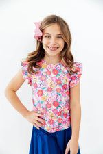 Mila & Rose ® Fluttering Garden S/S Ruffle Tee - 