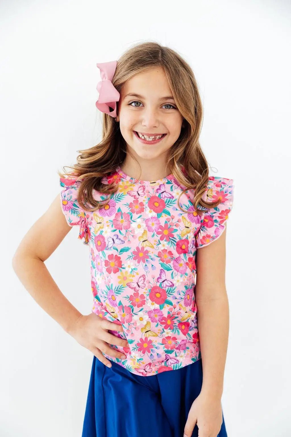 Mila & Rose ® Fluttering Garden S/S Ruffle Tee - 