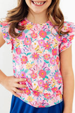 Mila & Rose ® Fluttering Garden S/S Ruffle Tee - 