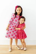 Mila & Rose ® Fluttering Hearts 3/4 Sleeve Ruffle Twirl Dress - 