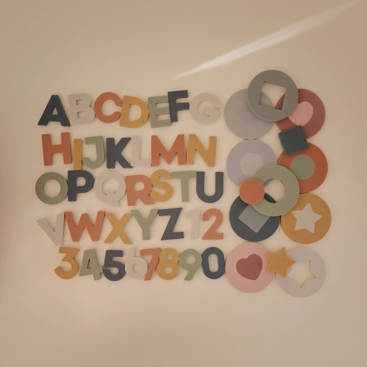 Mushie Foam Bath Puzzle Geometric Learning Toy for Kids - Everetts Place Boutique - 