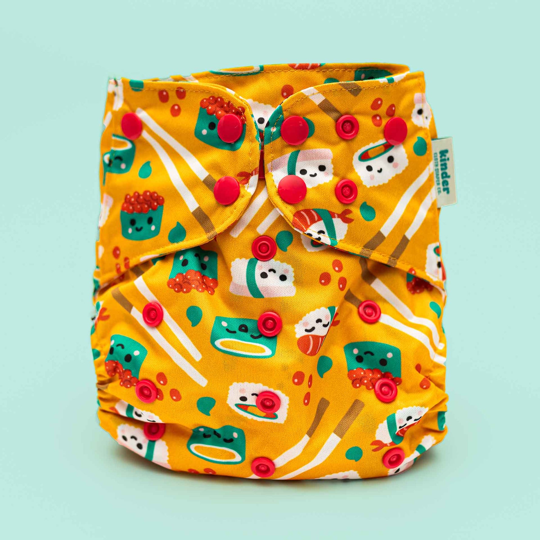 Kinder Cloth Diaper Co. Food: Essentials Pocket Cloth Diaper with Athletic Wicking Jersey, Grows with your Baby -