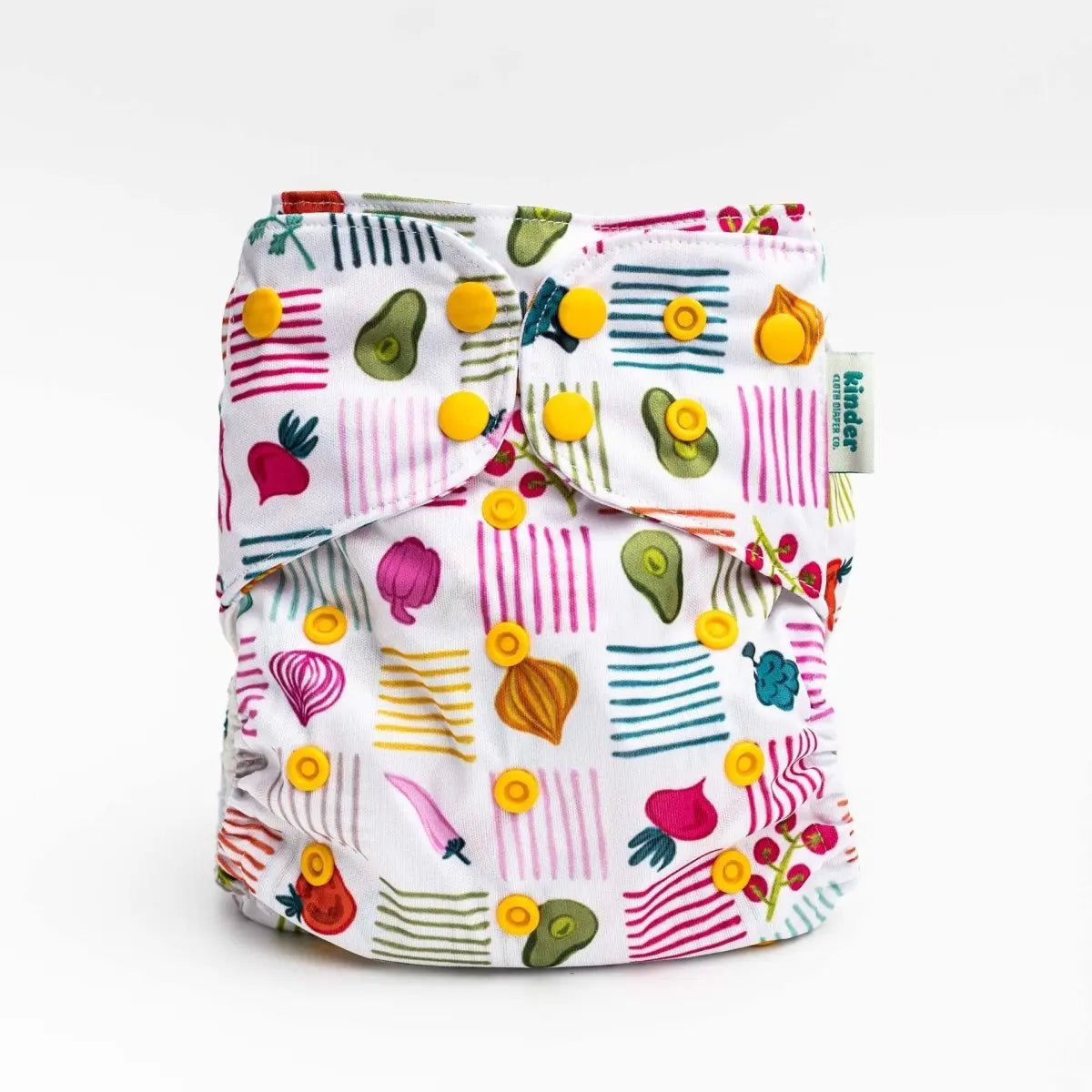 Kinder Cloth Diaper Co. Food: Essentials Pocket Cloth Diaper with Athletic Wicking Jersey, Grows with your Baby -
