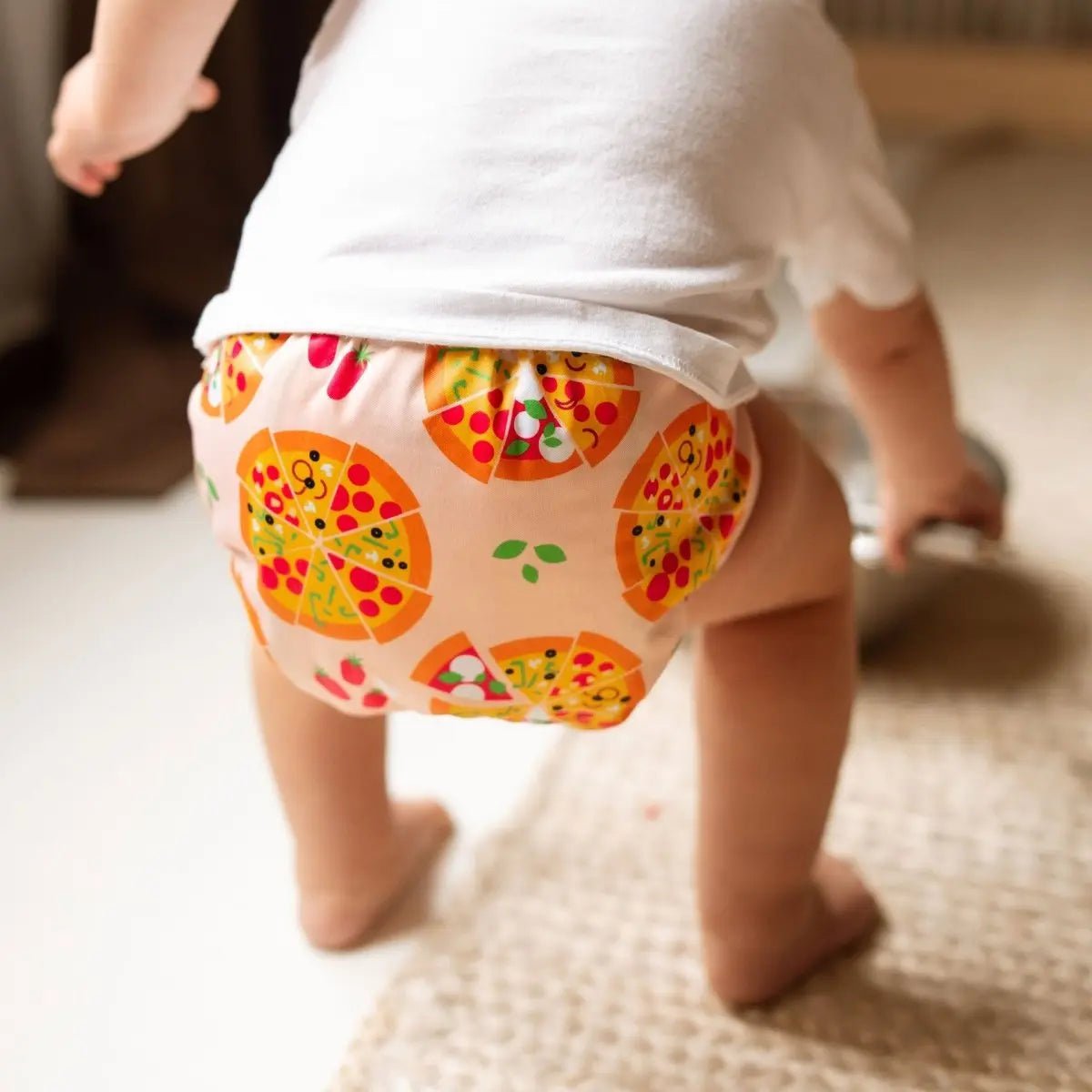 Kinder Cloth Diaper Co. Food: Essentials Pocket Cloth Diaper with Athletic Wicking Jersey, Grows with your Baby -