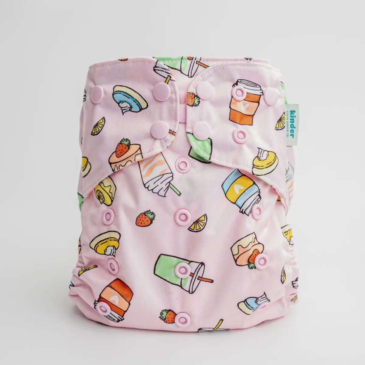 Kinder Cloth Diaper Co. Food: Essentials Pocket Cloth Diaper with Athletic Wicking Jersey, Grows with your Baby -