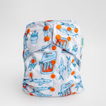 Kinder Cloth Diaper Co. Food: Essentials Pocket Cloth Diaper with Athletic Wicking Jersey, Grows with your Baby