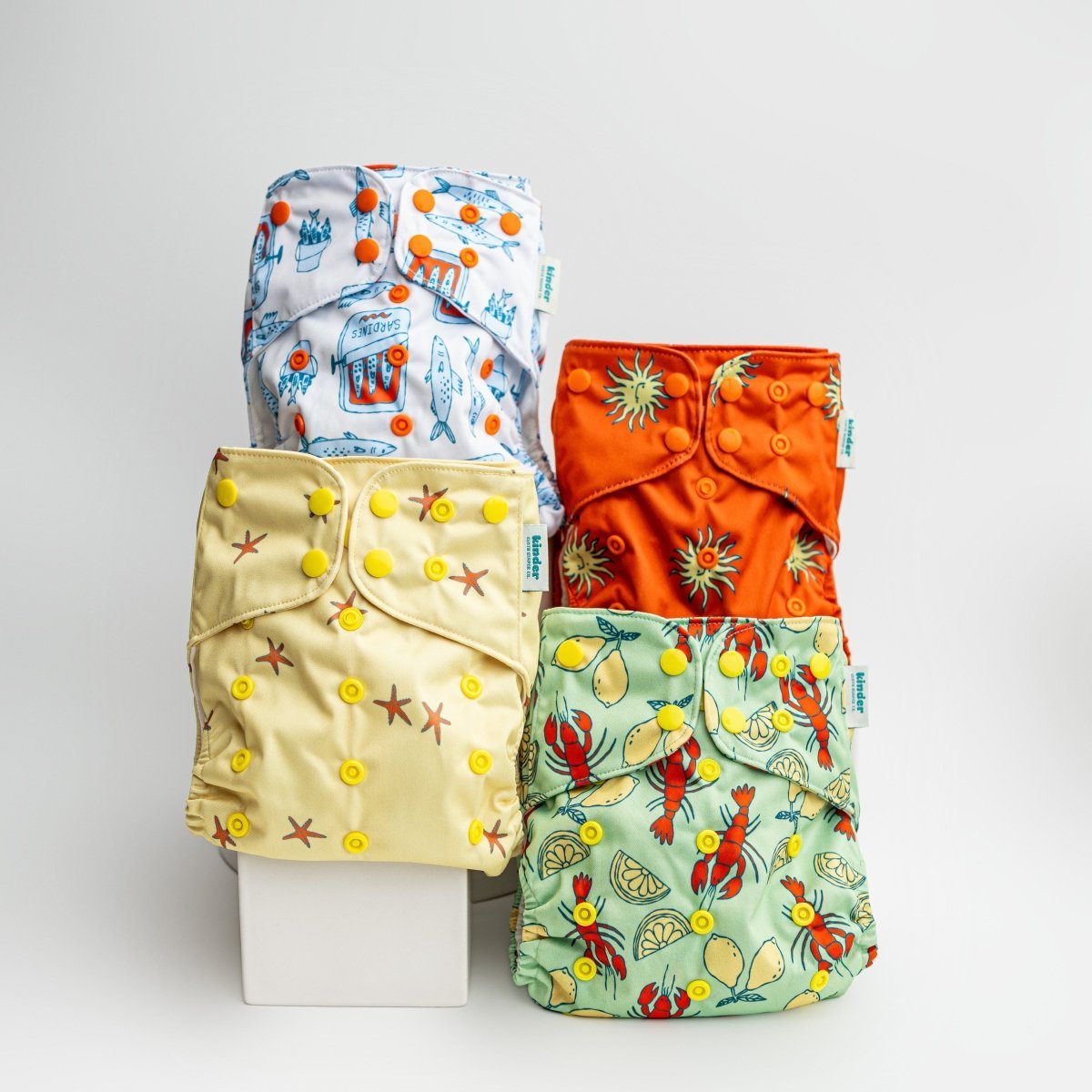 Kinder Cloth Diaper Co. Food: Essentials Pocket Cloth Diaper with Athletic Wicking Jersey, Grows with your Baby