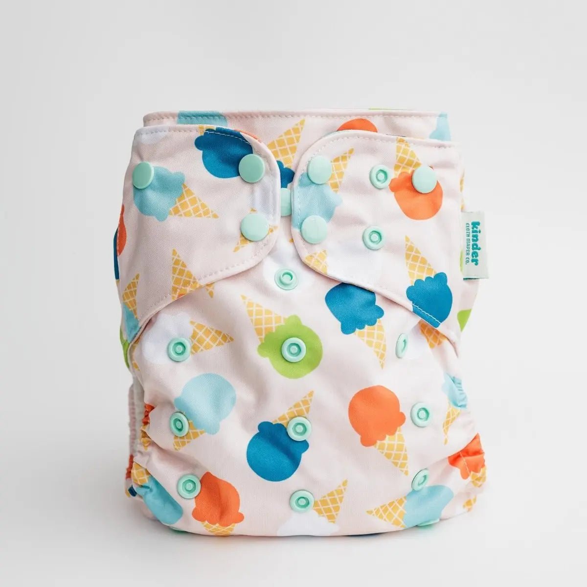 Kinder Cloth Diaper Co. Food: Essentials Pocket Cloth Diaper with Athletic Wicking Jersey, Grows with your Baby -