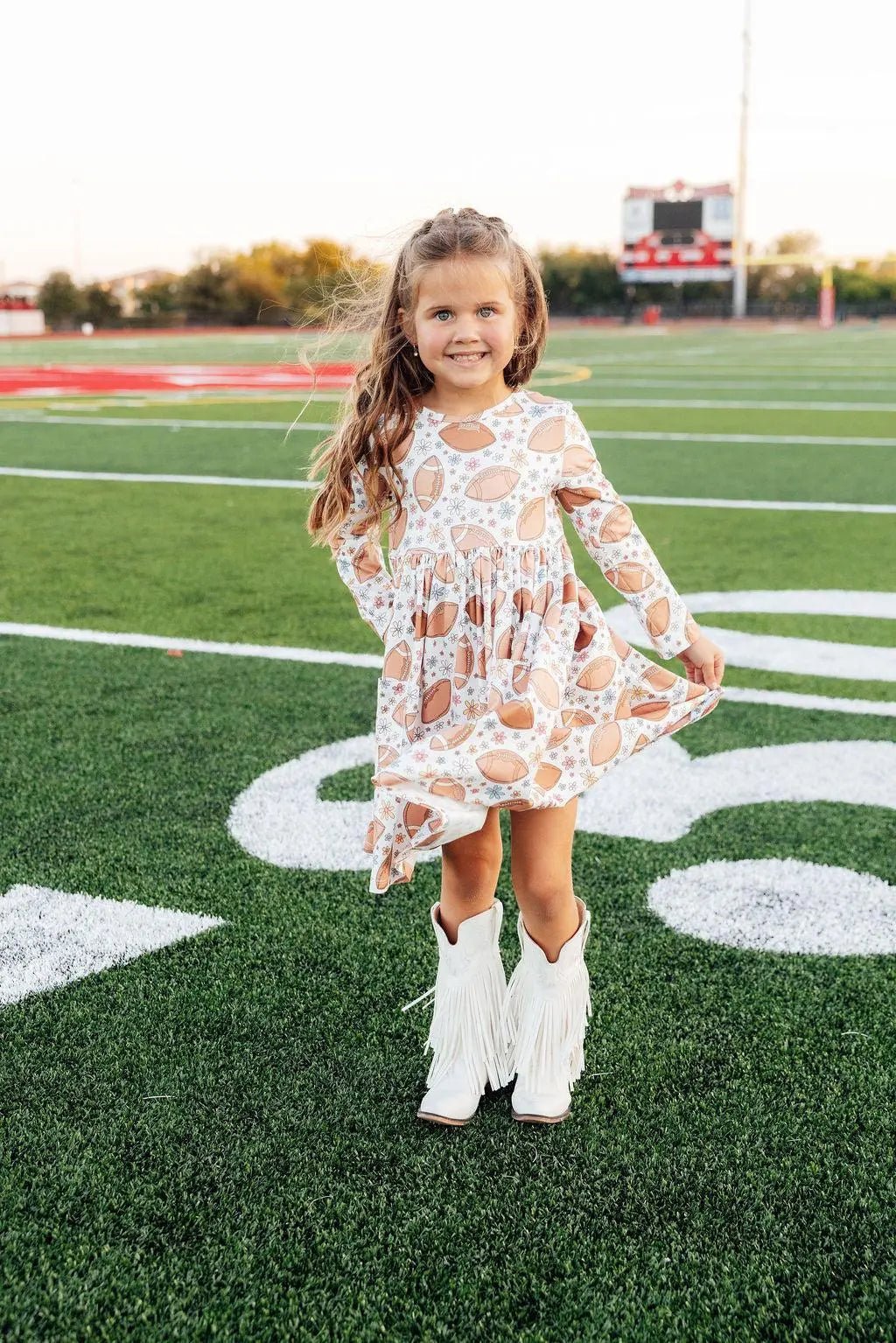 Mila & Rose ® Football Friday L/S Pocket Twirl Dress - 