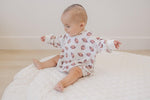 Football Print Bamboo Bubble Romper by Little Joy Co.