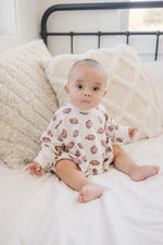 Little Joy Co. Football Print Bamboo Bubble Romper Unisex Baby Outfit - Everetts Place Boutique - 